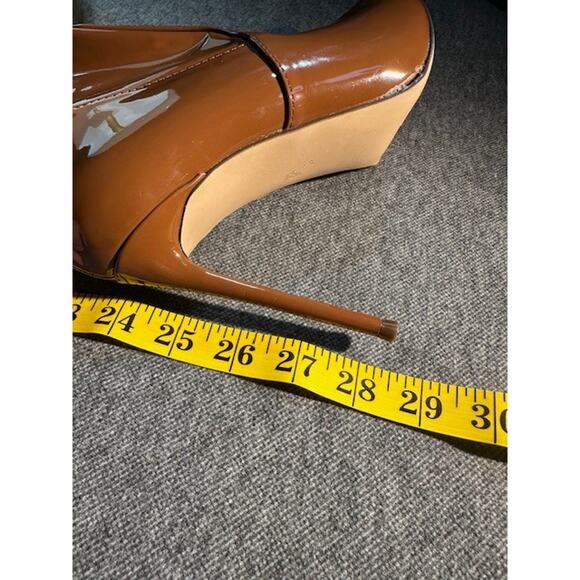 Steve Madden ‘Vava’ Thigh High Stiletto Boots Brown Patent Faux Leather Size 7.5 - Picture 7 of 10